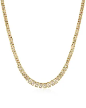 The Emerald Bezel Tennis Necklace