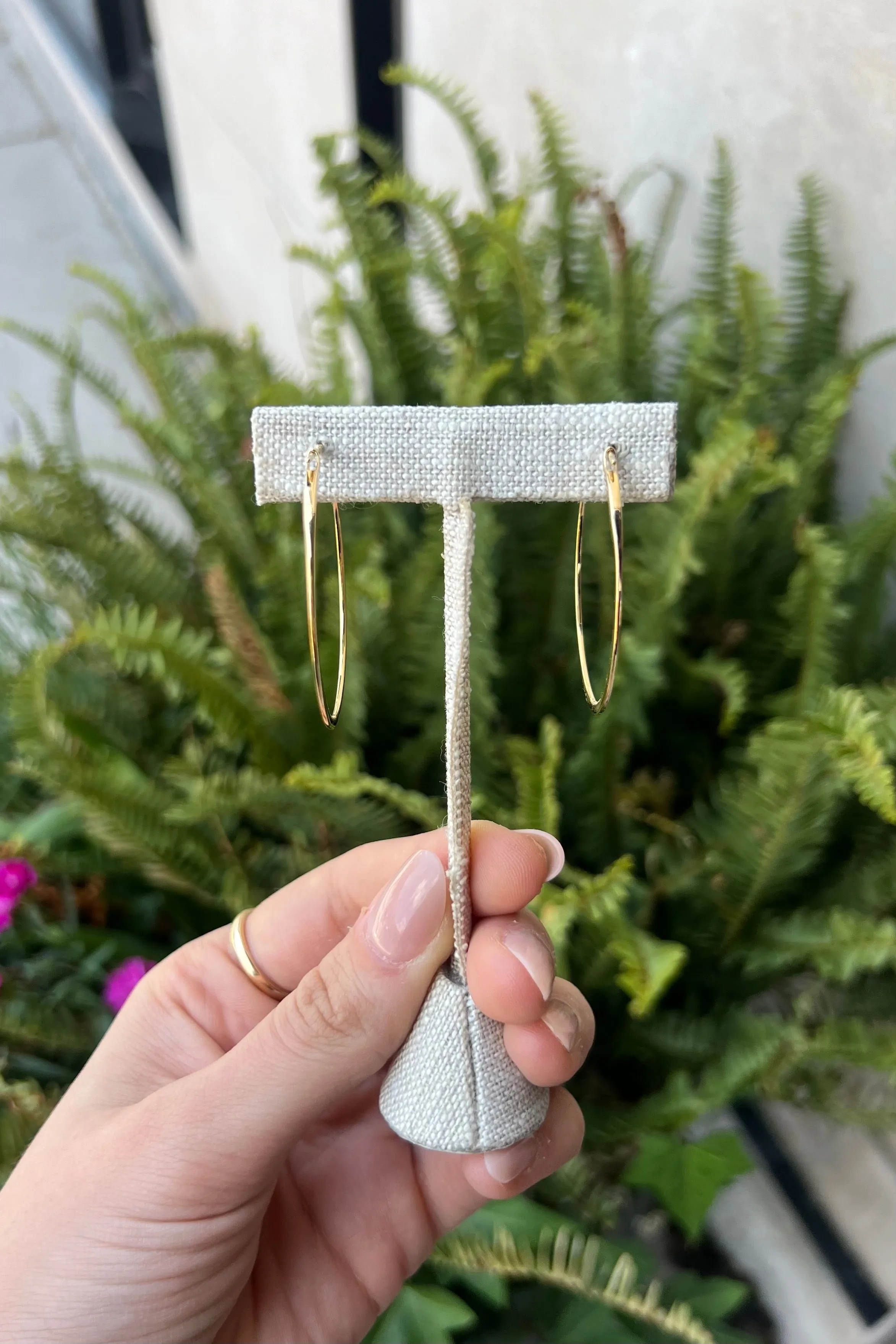 Thin 1.75 Inch Diamond Hoops
