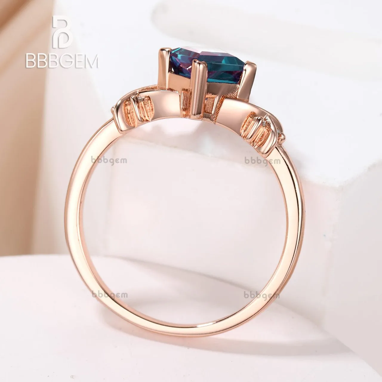 Unique Opal Kite Ring 1 Carat Kite Genuine Lab White Opal Diamond Prong Engagement Ring Vintage