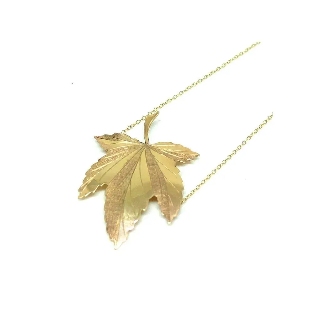 Vintage 1960's Gold Maple Leaf Conversion Necklace