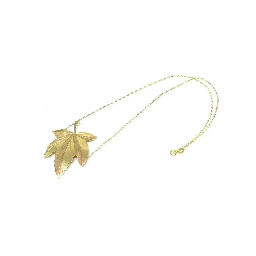 Vintage 1960's Gold Maple Leaf Conversion Necklace