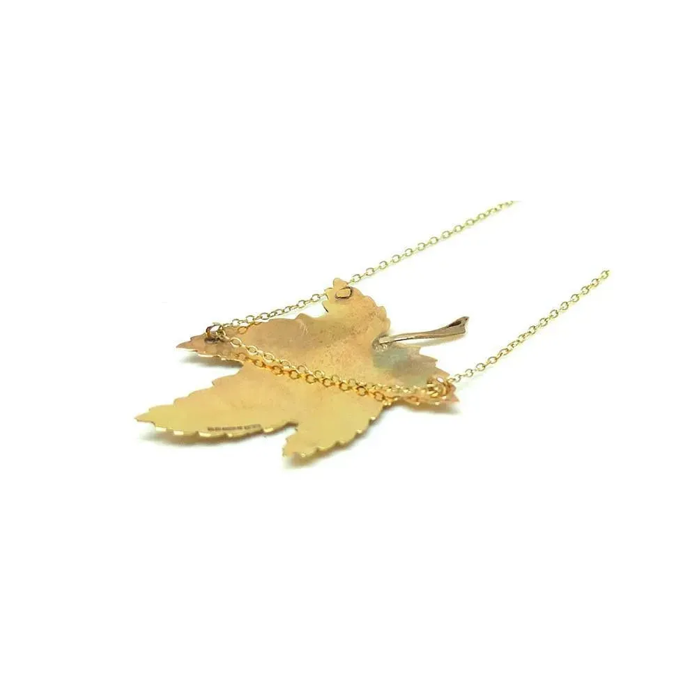Vintage 1960's Gold Maple Leaf Conversion Necklace