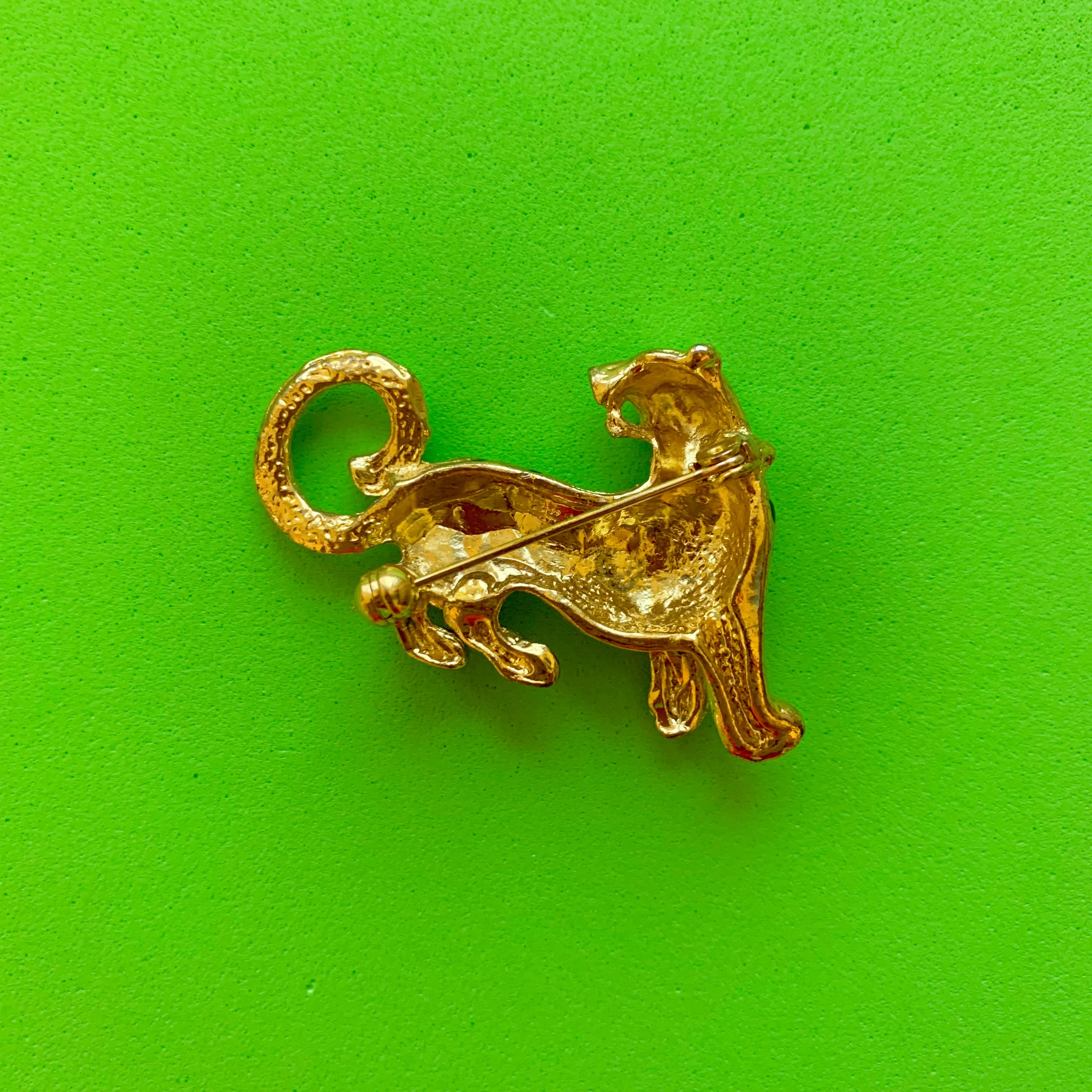 Vintage Jordache Gold-Toned Cheetah Brooch