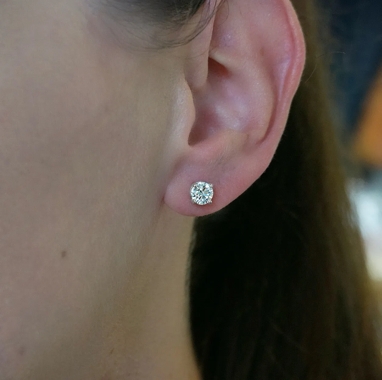 White Gold Diamond Stud Earrings Collection