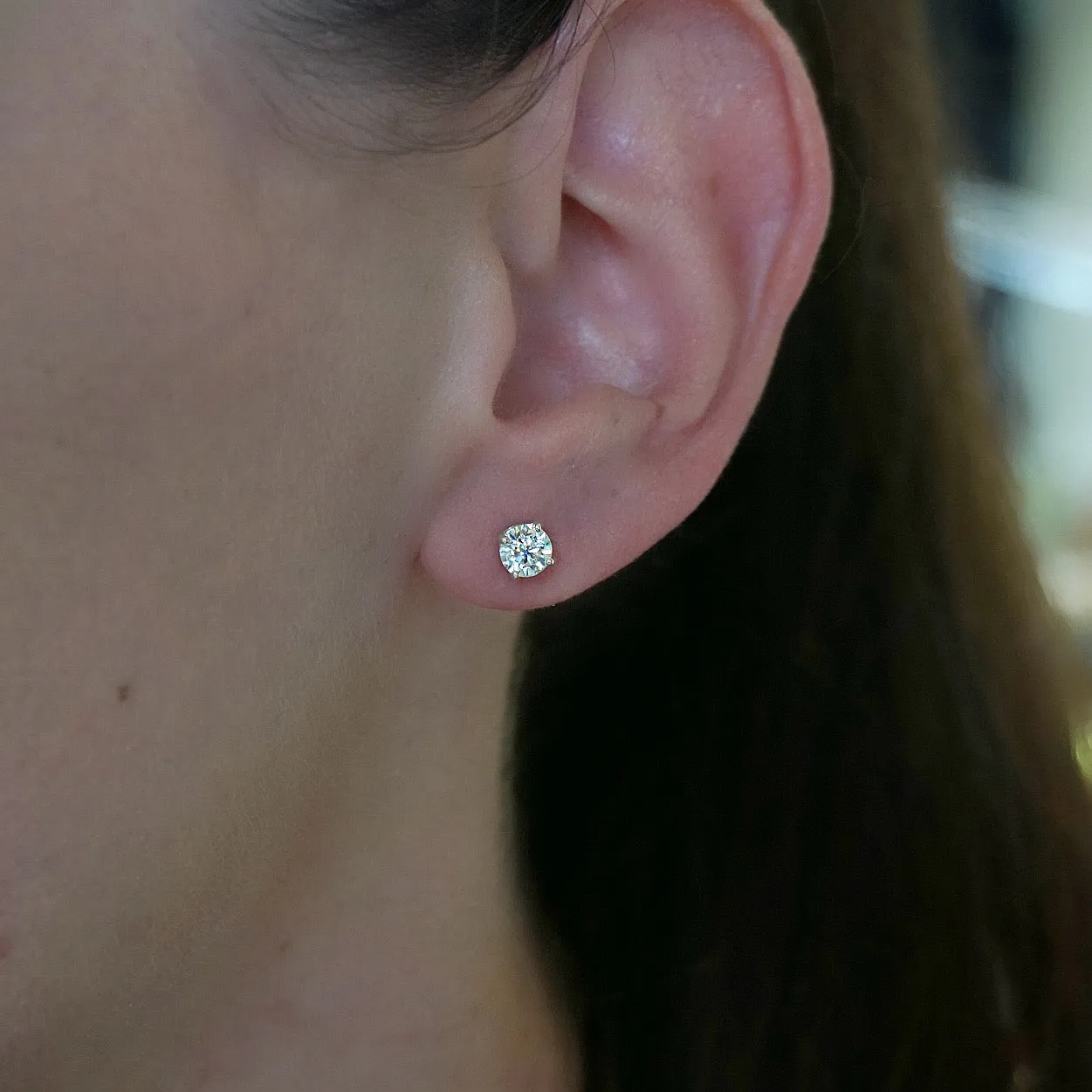 White Gold Diamond Stud Earrings Collection
